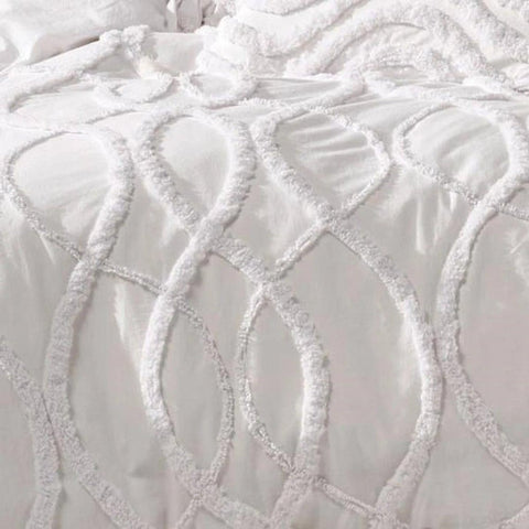 New Floral Tufted Cotton Duvet Cover Set - The Linen House