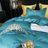 New Gleaming Embroidery with Tale Sateen Duvet Set - The Linen House