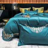 New Gleaming Embroidery with Tale Sateen Duvet Set - The Linen House