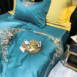 New Gleaming Embroidery with Tale Sateen Duvet Set - The Linen House