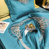 New Gleaming Embroidery with Tale Sateen Duvet Set - The Linen House