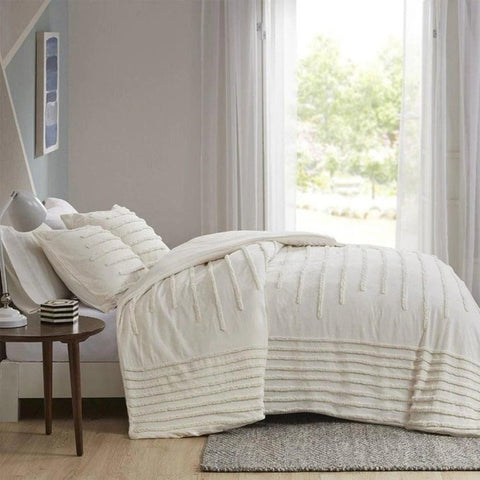 New Lines Tufted Duvet Cover Set - The Linen House