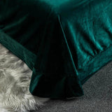 New Luxury Leafy Green Embroidered Velvet Duvet - The Linen House