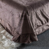New Luxury Walnut Brown Embroidered Velvet Duvet set - The Linen House