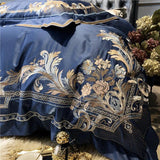 New Royal Blue Exquisite Embroidery Duvet Set - The Linen House