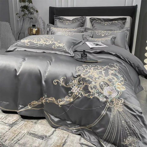 New Royal Gold Embroidery Duvet Set - The Linen House