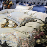 New Royal Pistachio Exquisite Embroidery Duvet Set - The Linen House