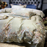 New Royal Pistachio Exquisite Embroidery Duvet Set - The Linen House