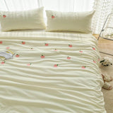Peach Embroidered Duvet Cover Set - The Linen House