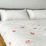 Peach Embroidered Duvet Cover Set - The Linen House