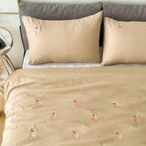 Peach Embroidered Duvet Cover Set - The Linen House
