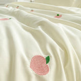 Peach Embroidered Duvet Cover Set - The Linen House
