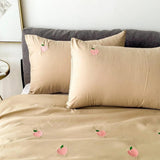 Peach Embroidered Duvet Cover Set - The Linen House