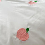 Peach Embroidered Duvet Cover Set - The Linen House