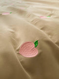 Peach Embroidered Duvet Cover Set - The Linen House