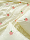 Peach Embroidered Duvet Cover Set - The Linen House