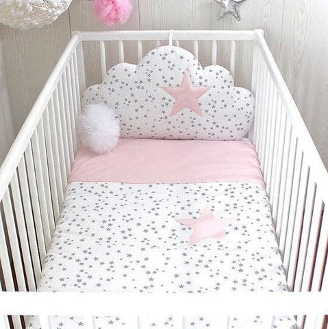 Pink & White Twinkle Baby Cot Set - The Linen House