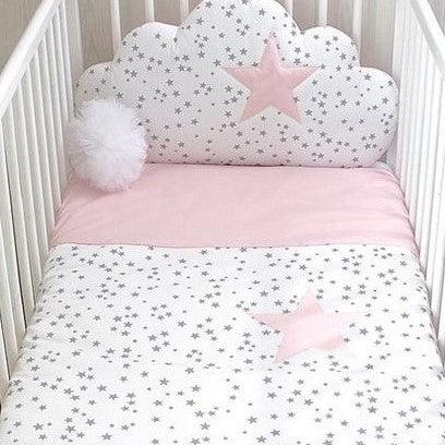 Pink & White Twinkle Baby Cot Set - The Linen House