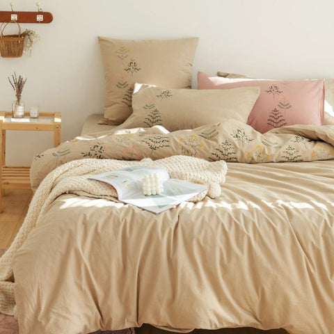 Plants Embroidery Duvet Set - The Linen House