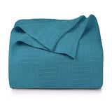 Premium Bedding Cotton Blanket (Teal) - The Linen House