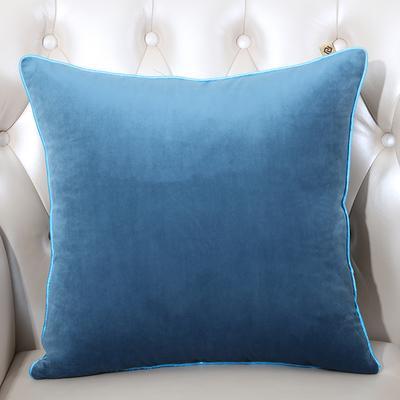 Blue velvet top cushion cover