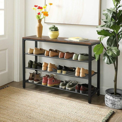 Roomy Industrial Style Shoe Rack - The Linen House