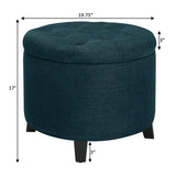 Round Storage Ottoman - The Linen House