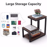Rustic End Table 3 - Tier Side Table - The Linen House