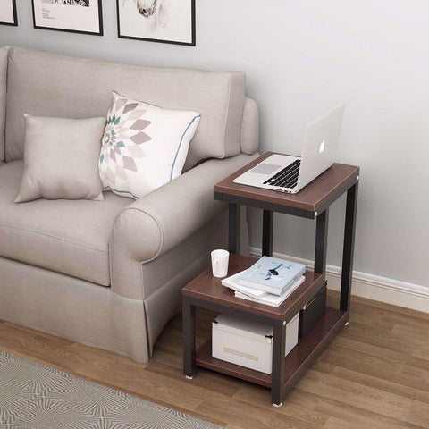 Rustic End Table 3 - Tier Side Table - The Linen House