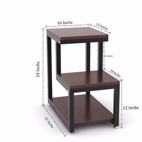 Rustic End Table 3 - Tier Side Table - The Linen House