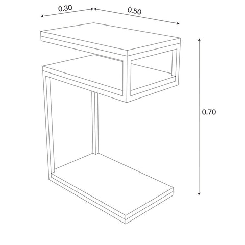 S Shaped Corner Side Table - The Linen House