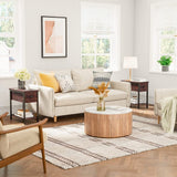 Side Table, 2 - Tier Nightstand with Drawer, Narrow End Table for Small Spaces - The Linen House
