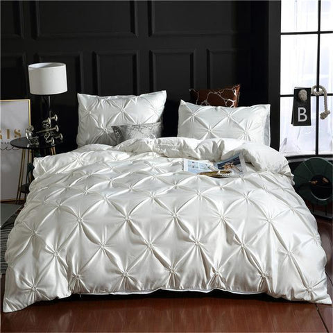 Silk Pintuck Duvet Set - The Linen House