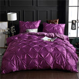 Purple Silk Pintuck Duvet Set