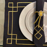 Table Mat Black - The Linen House