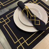Table Mat Black - The Linen House