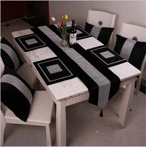 Table Runner (Black) - The Linen House