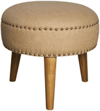 Three - Legged Round Ottoman - The Linen House