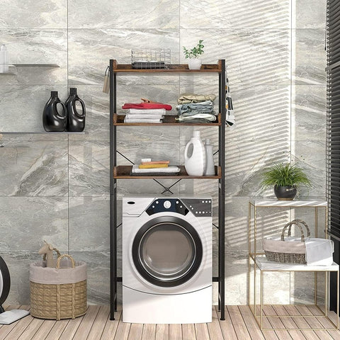 Toilet Storage Rack, 3 - Tier Bathroom Organizer Shelf Over Toilet, Freestanding Space Saver Toilet Stands - The Linen House