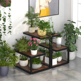 Tribesigns Side Table Industrial End 3 - Tier Table with Storage Multifunctional - The Linen House
