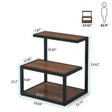 Tribesigns Side Table Industrial End 3 - Tier Table with Storage Multifunctional - The Linen House