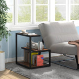 Tribesigns Side Table Industrial End 3 - Tier Table with Storage Multifunctional - The Linen House