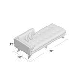 Tufted Left - Arm Chaise Square Arms Chaise Lounge - The Linen House