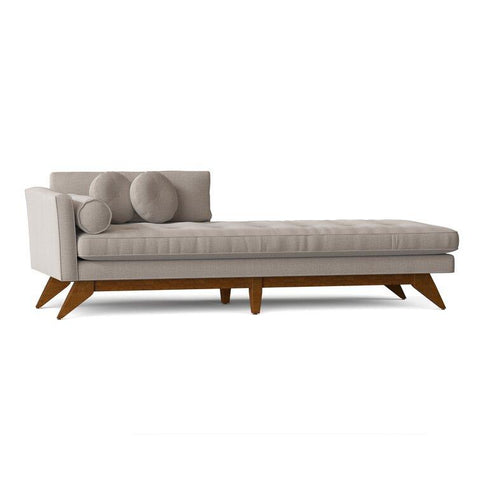 Tufted Left - Arm Chaise Square Arms Chaise Lounge - The Linen House