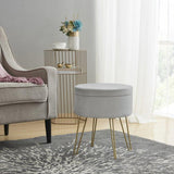 Upholstered Storage Ottoman - The Linen House