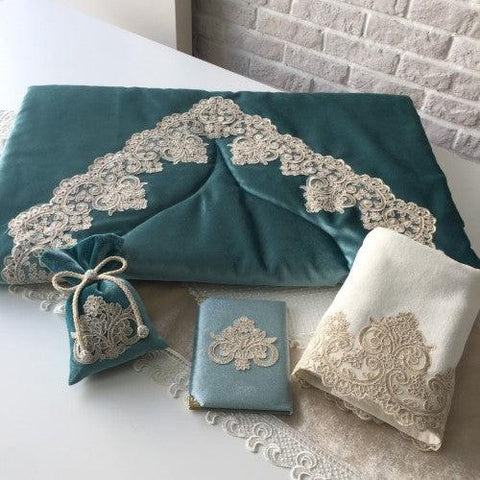 Velvet Prayer Mat Set (Tale) - The Linen House