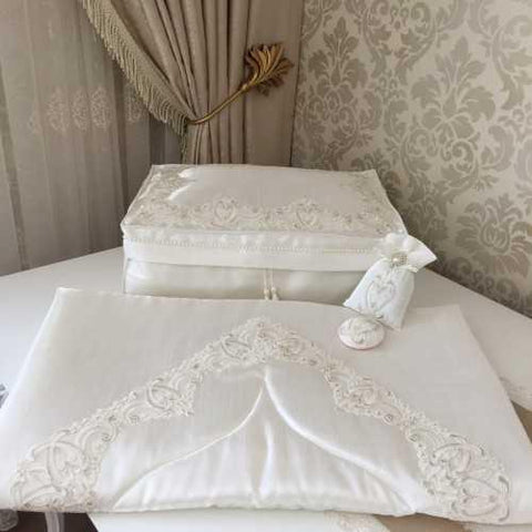 Velvet Prayer Mat Set (white) - The Linen House
