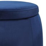 Velvet Round Storage Ottoman with Removable Lid, Footrest Stool - The Linen House