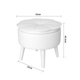 Velvet Tufted Round Storage Ottoman - The Linen House