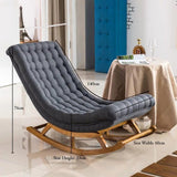 Velvet & Wooden Rocking Chair - The Linen House